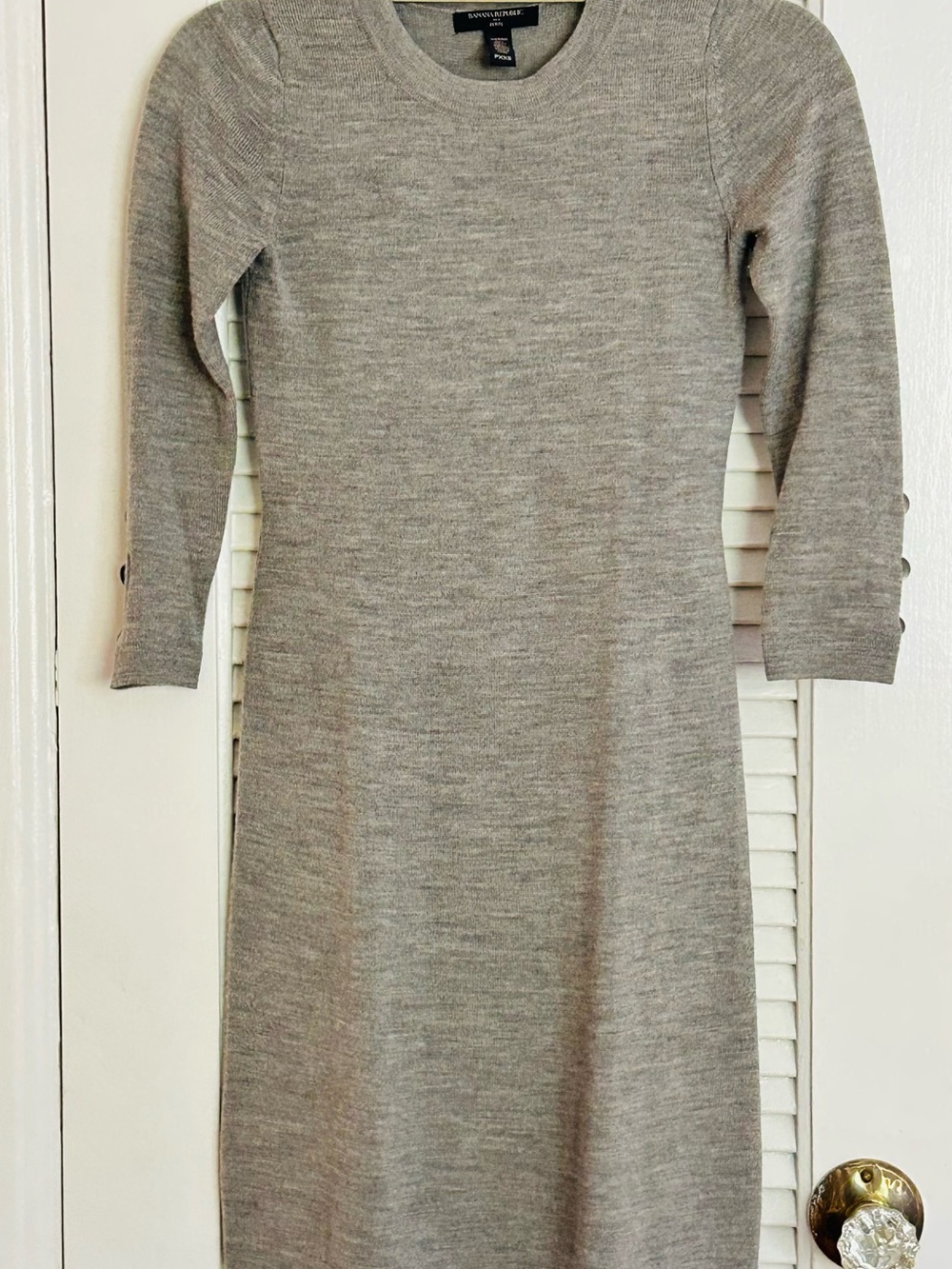 Banana Republic Gray Long Sleeve Knit Sheath Dress